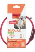 Obojek LED mal&yacute; BIVOUAK 20-40cm USB červen&aacute; Zolux