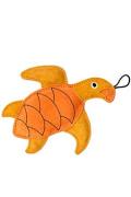 Hračka pes LEATHER TURTLE kůže, oranžov&aacute; 21cm Kiwi