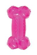 Hračka pes BONE TPR POP kost 12cm růžov&aacute; Zolux