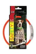 Obojek DOG FANTASY světeln&yacute; USB oranžov&yacute; 45cm 1ks
