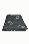 Deka pro psy BEANY modr&eacute; kostičky 100x70cm &scaron;ed&aacute; TR