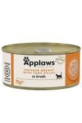 Applaws Cat konz. Adult Broth kuřec&iacute; prsa s tuň&aacute;kem70g